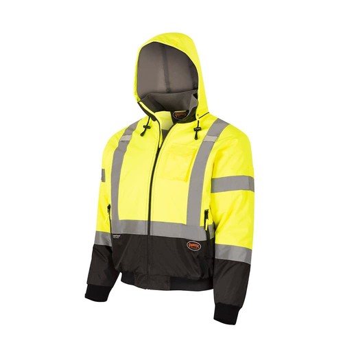 Hi Vis Insulated Safety Bomber - wasserdichte Winter Arbeitsjacke für Herren und Wo...