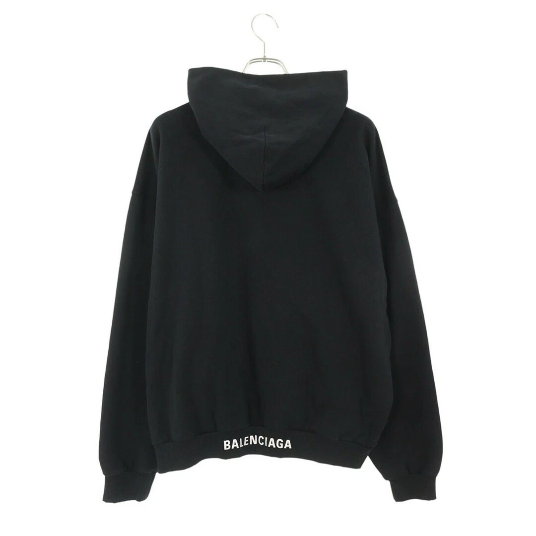 Felpa con cappuccio pullover Balenciaga 742603 TOVF3 logo ricamato effetto invecchiato uomo XS usata