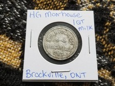 H.G. Moorhouse Brockville Ontario Canada - 1 Quart Milk - Merchant s Token