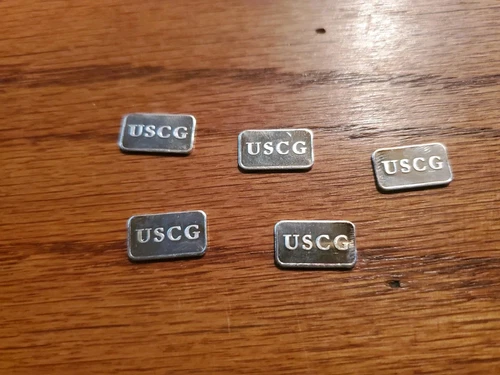 USCG 1 Gram .999 Silver Bullion Bar 5 Total Pieces