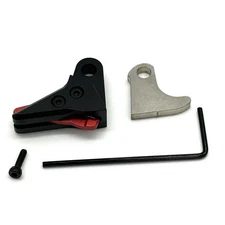 Sj Precision Parts Black Red 6061 Aluminum Glock 22 23 Flat Trigger Shoe V3