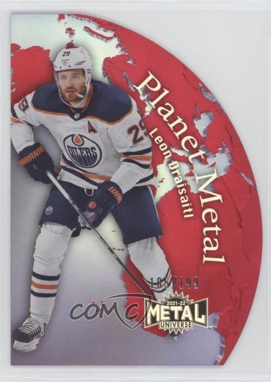 2021-22 Skybox Metal Universe Planet Red Achievement 185/199 Leon Draisaitl 09g5