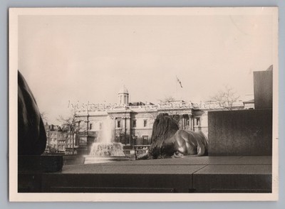 London England - Trafalgar Square National Gallery - Altes Foto 1960er