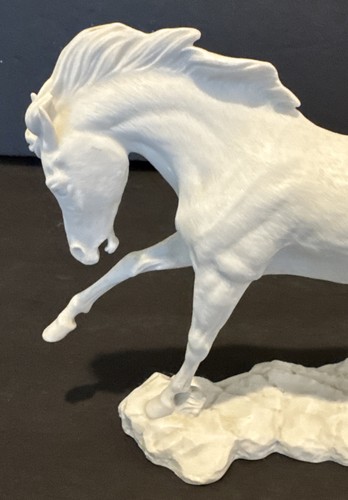 Statua statuina Horse Danbury bianca selvaggia e libera come nuova di David Geenty 1991 - Foto 3 di 22