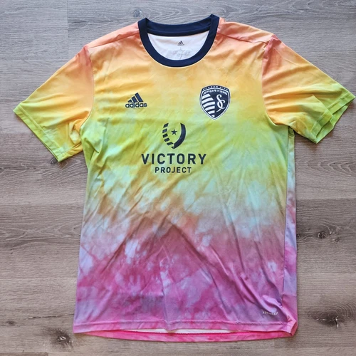 Sporting Kansas City KC Soccer Training Adidas 2021 Pride Jersey Warmup MLS L