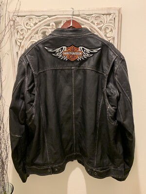 Harley-Davidson Men's Black Distressed Leather Jacket 97153