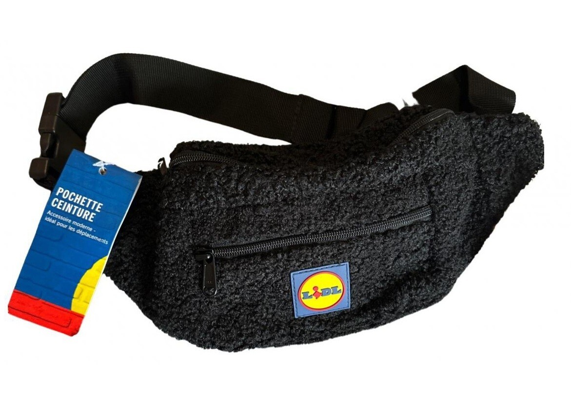 Sacoche Banane Lidl – Neuve Avec étiquette, Style Djibril Cissé, Polyester Noir