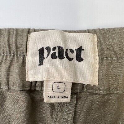 Pact Pants Women Large Organic Cotton 33x29.5 Gray Woven Twill Roll Up  Cruise +