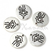 Eye of Horus/Ra Charms 14mm Antiqued Silver Pendants C7662 - 5, 10, 20PCs
