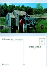 Old Mill & Water Wheel, Guildhall, Vermont Vintage Chrome PC
