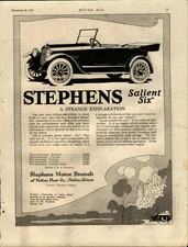 1917 Stephens Motor Cars Ad: The Salient Six by Moline Plow Co, Moline, Illinois