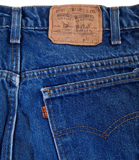 VTG Levis 40509-0215 Jeans Mens 32x30 Fits 30x29 Orange Tab Blue Denim USA 80s