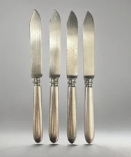 Antique Meriden Cutlery Co. #12 Silver Plated Fruit Knives 6in Polished Set Of 4