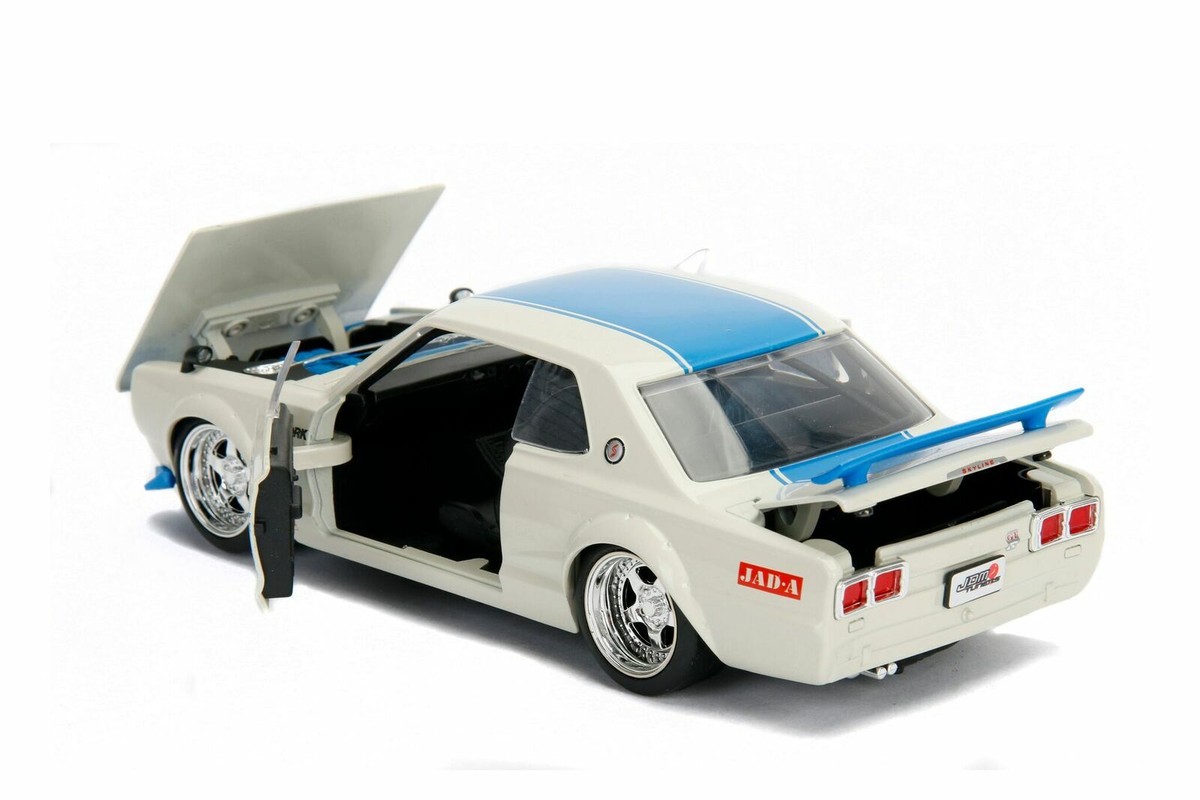 JADA JDM TUNERS 1971 NISSAN SKYLINE GTR KPGC10 WHITE / BLUE 1:24