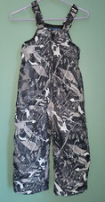 BOYS ZEROXPOSUR BLACK WHITE GRAY SNOW SKI SNOWBOARD PANTS BIBS OVERALLS M 5 6