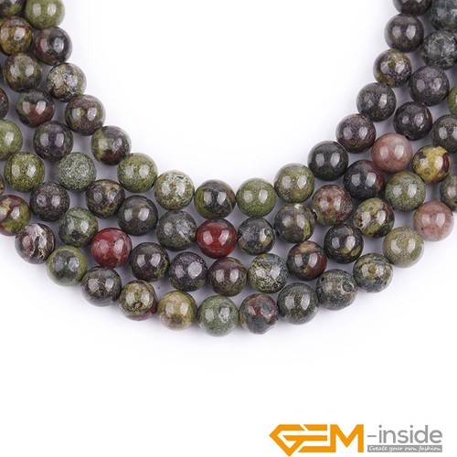 Natural African Dragon Bloodstone Jasper Gemstone Round Loose Spacer Beads 15" - Bild 21 von 37