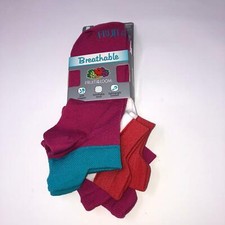 Fruit of the Loom No Show Girls' Socks Multi-Color Size 12 Pairs