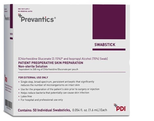 Prevantics Swabstick CHG 3,15%/Isopropylalkohol 70% 50/bx - Bild 1 von 2