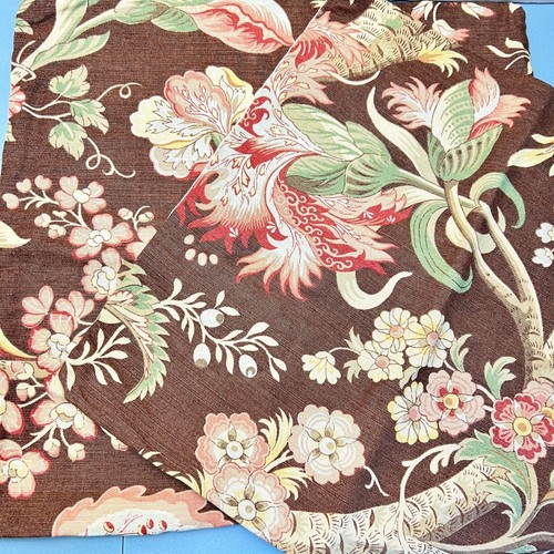 Coppia copricuscini in lino albero della vita Sanderson vintage fatti in casa 20" 50 cm - Foto 4 di 12