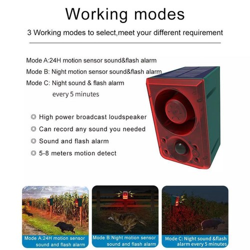 Solar Bewegungsmelder Alarm sendet lautes Hundegebellen & Schussgeräusche bis 13 X0V0 - Bild 20 von 23
