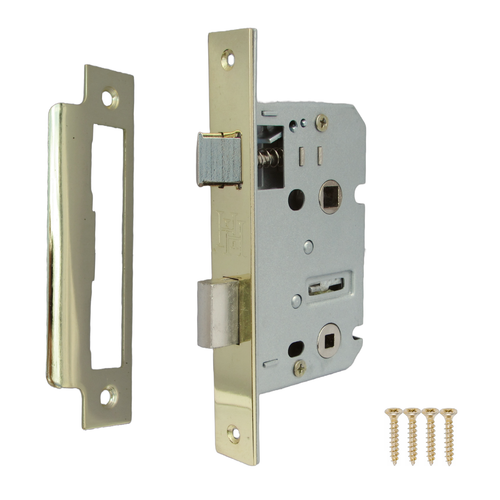 Bathroom Door Handle Brass Finish Lever Straight Handles Internal + Bath Lock D3 - Picture 32 of 37
