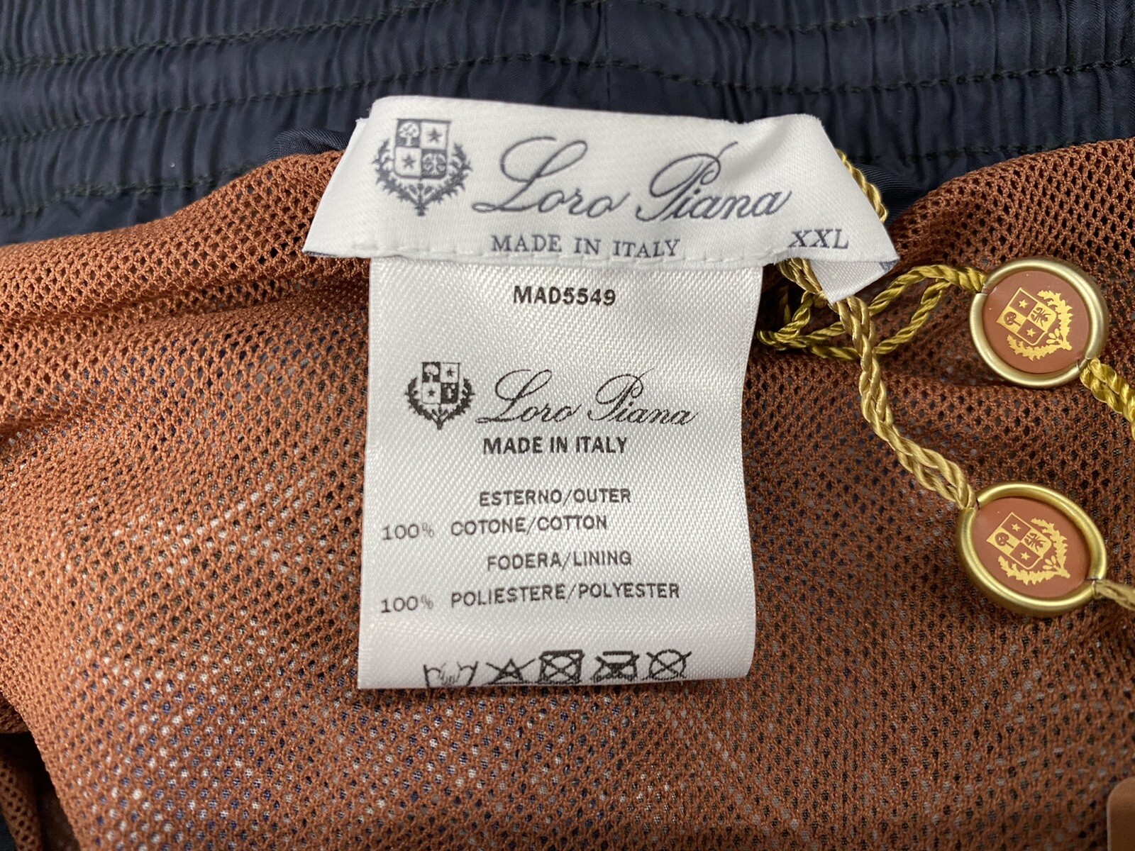 Loro Piana Palm Leaf Cotton Swimsuit Shorts Size XXL Made in Italy image 3