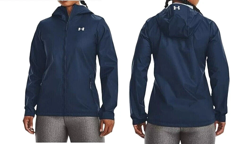 Under Armour STORM 3 Forefront Blue Waterproof Windproof Hooded Jacket S Womens