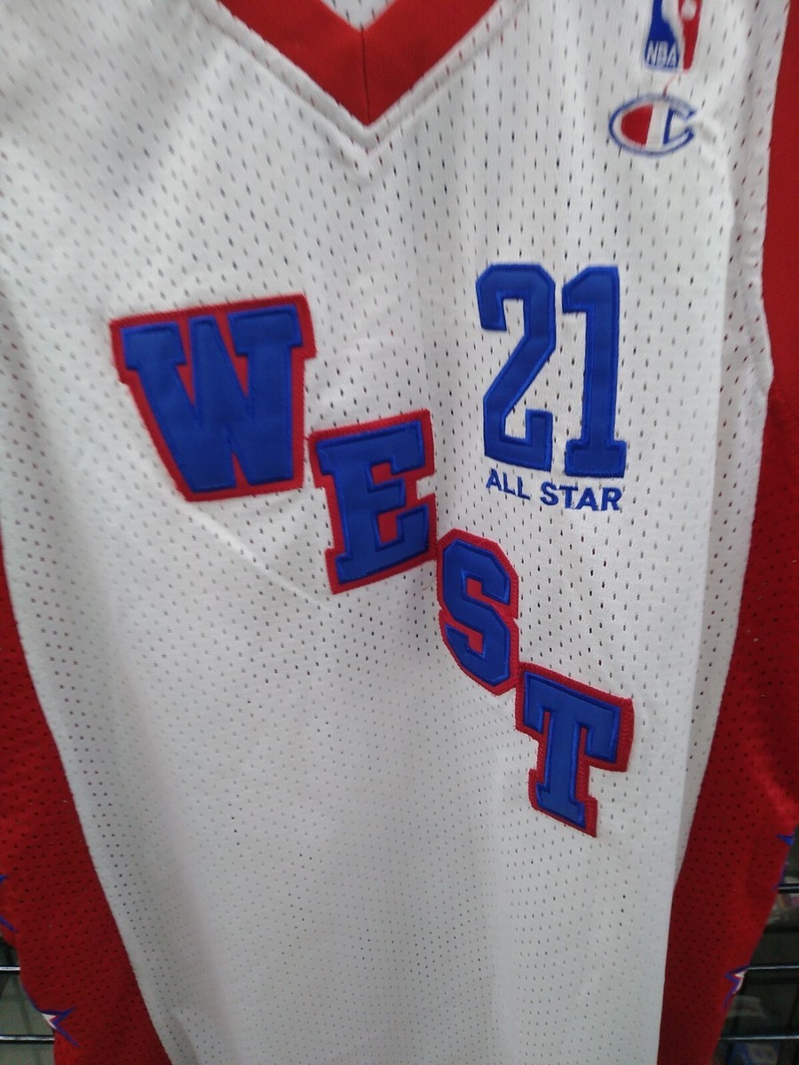 Vtg Champion Authentic Spurs Tim Duncan WEST 2004 NBA All Star