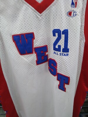 Vtg Champion Authentic Spurs Tim Duncan WEST 2004 NBA All Star