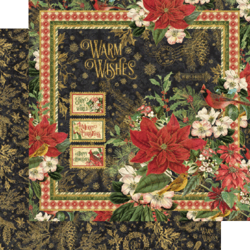 GRAPHIC 45 "WARM WISHES" 12X12 PAPER PACK CHRISTMAS HOLIDAYS SCRAPJACK'S PLACE - Picture 2 of 10