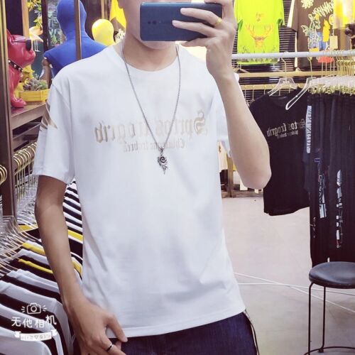 New Fashion Diamond Wings Rhinestone Luxury Men T-Shirt Black White High Quality - Picture 13 of 17