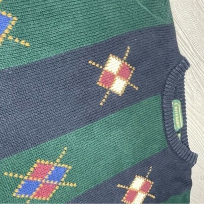 Vintage 90s retro Croft & barrow cotton diamond golf style long
