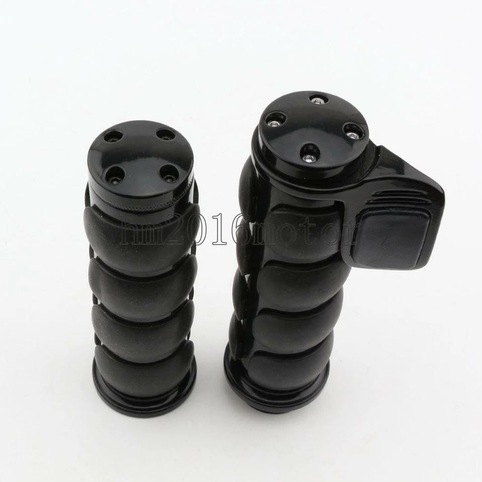 Empuñaduras de manillar negras de 1" para Harley-Davidson Road Street Glide FLHX Touring Foto 3 de 4