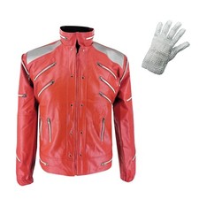 Red Real  Leather Jacket - Michael Jackson Inspired For Christmas