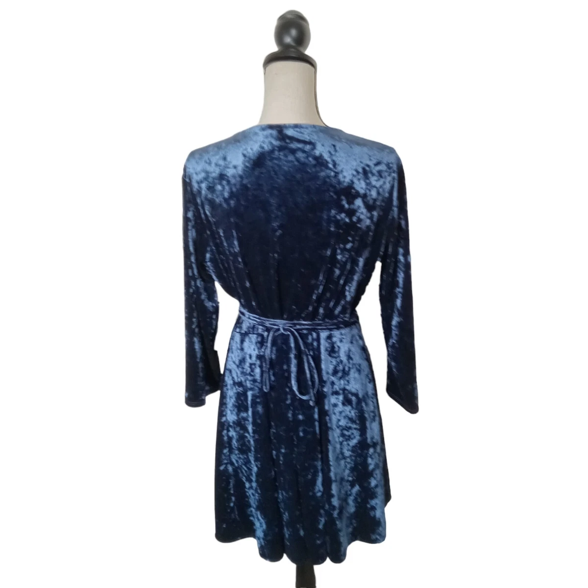 Navy crushed cheap velvet dress