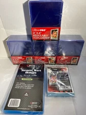 100 Ultra-Pro Top Loaders, Penny Sleeves, and BCW Team Bags Baseball Football