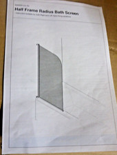 Aqualux Half Frame Radius Rounded Bath Shower Screen Glass Silver Sail Argos