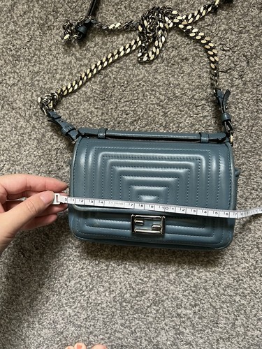 Fendi blue micro double baguette bag with palladium hardware and box - Picture 10 of 24