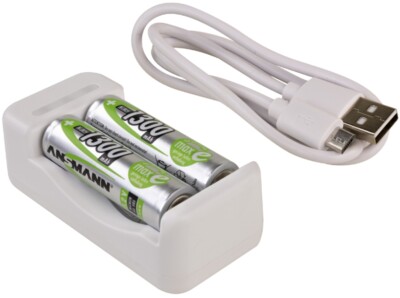 ANSMANN Ladegerät 'Basic IV', mit 4 x AA Akkus 1.300 mAh