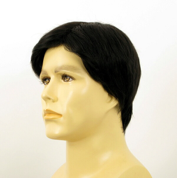 Perruque cheveux naturels noirs Thierry 1B indétectable pour homme - 2