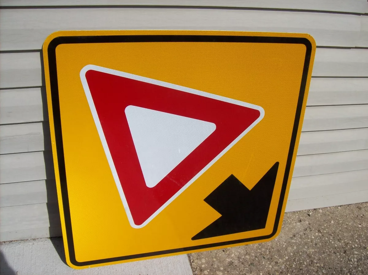 65) Genuine Authentic NEW Street Sign - Yield Ahead Symbol 36" x 36" | eBay