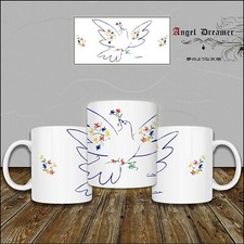 MUG TASSE Pablo Picasso Colombe aux rameaux de Fleurs Art Abstrait Lithographie