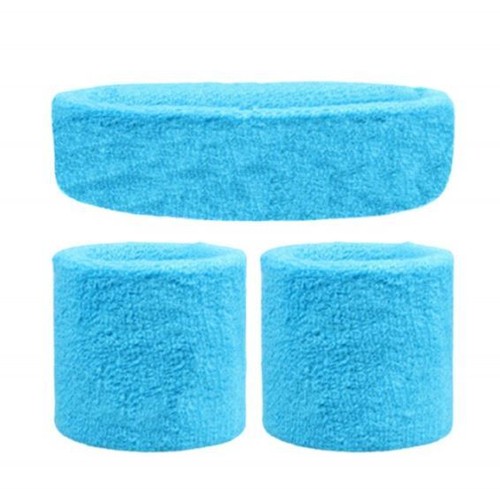 Sweatbands Wristbands Headband Sweat Band for Sport Tennis Badminton Yoga Cotton - Picture 9 of 16