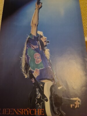 Vintage QUEENSRYCHE CHRIS DEGARMO MICHAEL WILTON  A4 POSTER KERRANG MAGAZINE 