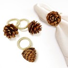 Christmas Napkin Rings Napkin Rings Set of 4 with Christmas Pinecone Cloth Na...