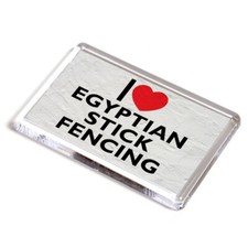 FRIDGE MAGNET - I Love Egyptian Stick Fencing - Sports & Games Gift
