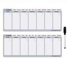 Weekly Dry Erase Magnetic Calendar 2 Per Pack - 4.25 x 11 Inches Grey