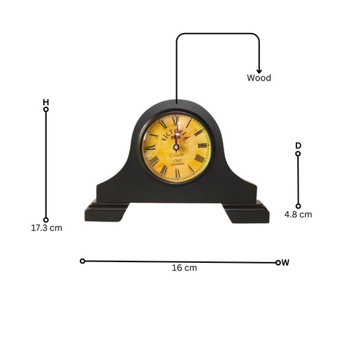 Clock Wooden Desk Vintage Table Handmade Unique Mantel Quartz Mantle Antique - Picture 4 of 7