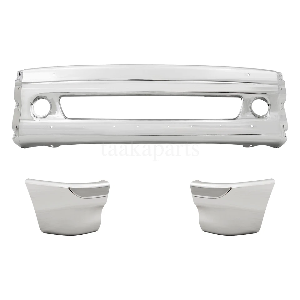 Steel Front Bumper Cover 3Pcs Chrome For Freightliner Columbia 1997-2014 Foto 3 de 4