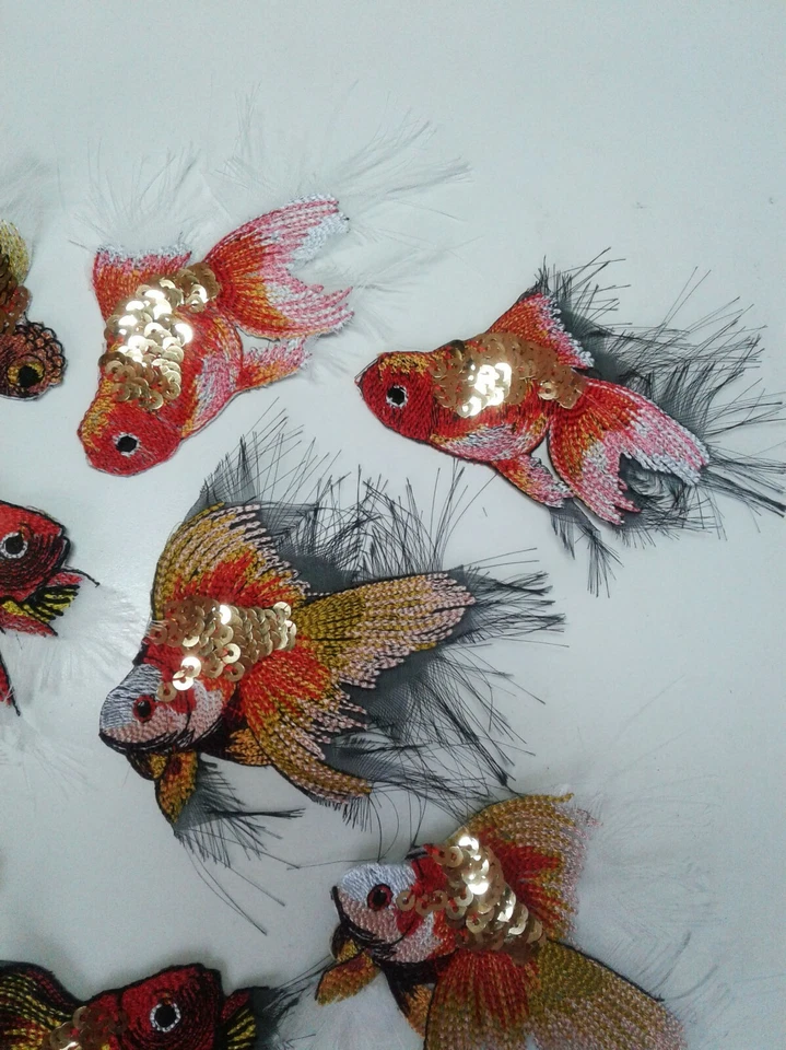 Goldfish 8 pcs Set Handmade Embroidered Patch from Ukraine - Image 4 of 4